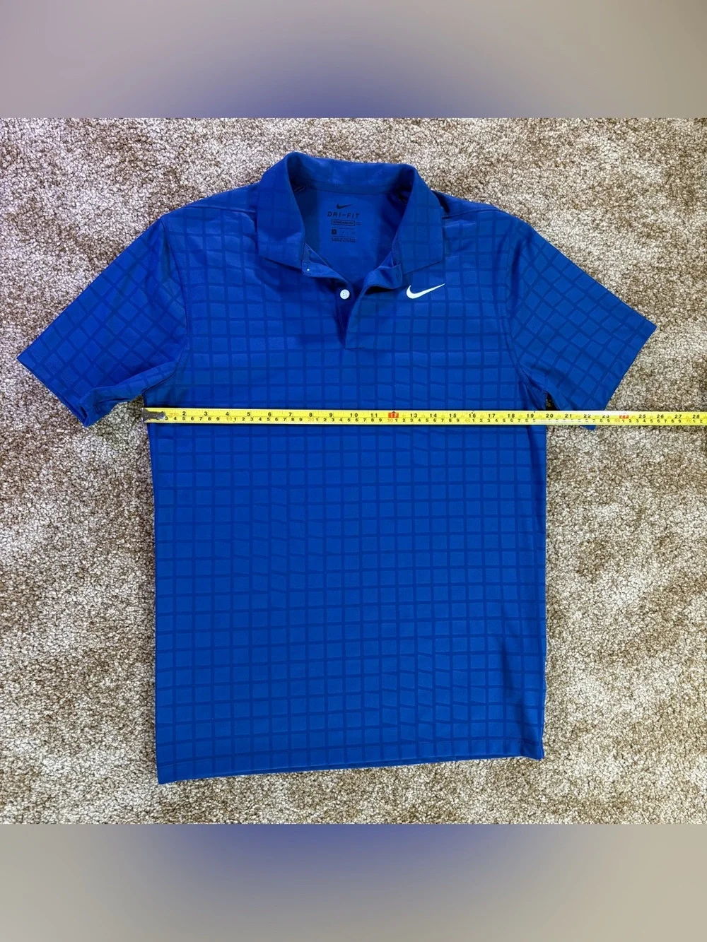 Nike Dri-FIT Golf Polo Shirt Blue‎ Checkered Men’s Size Small Standard Fit NWT